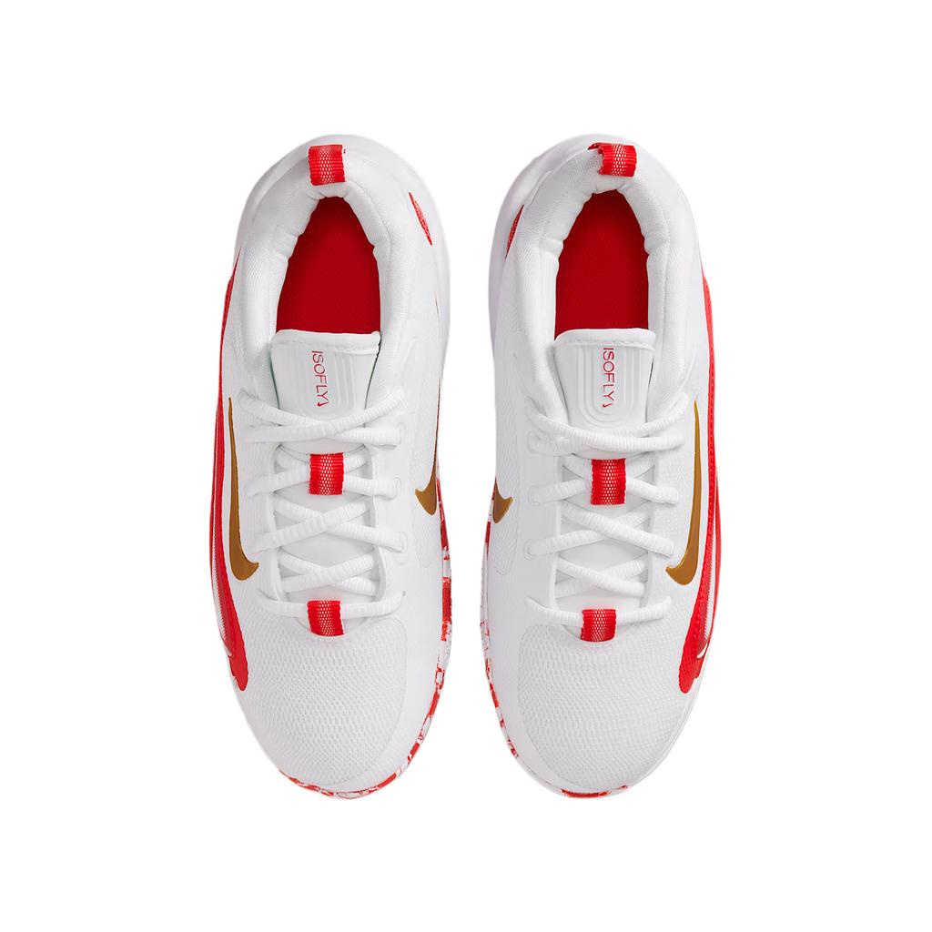 Nike Chaussures de basket-ball basses Isofly à lacets, bout rond, rebond, respirantes, pour enfants, baskets FN4384-102