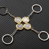 Retro Two-Color St. Benedict Medal Keychain, Double-Sided Engraved Protective Medal Pendant, Faith-Themed Portable Accessory