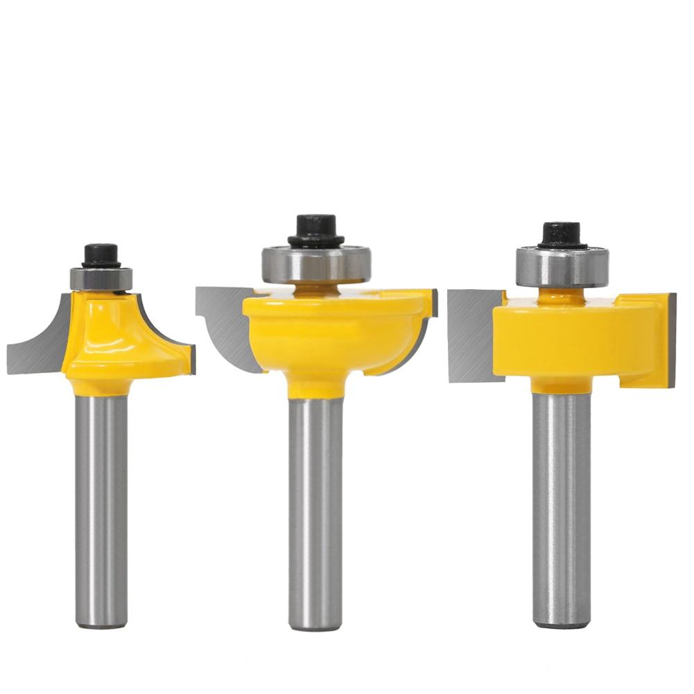 3pcs/set Glass Door Plank Wood Working Tools Curboard Cutter Router Bits 1/2 Shank 12mm Shank 8mm Shank T Type Ballnose
