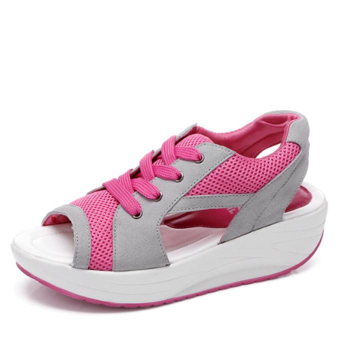 2025 Women's Summer Style Platform Lace-Up Beach Sandals, Size 43.