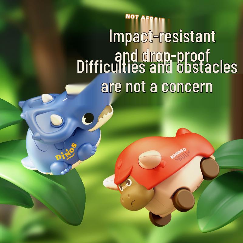Children's Cute Pet Dinosaur, Chick, and Cow Inertial Animal Car Toy