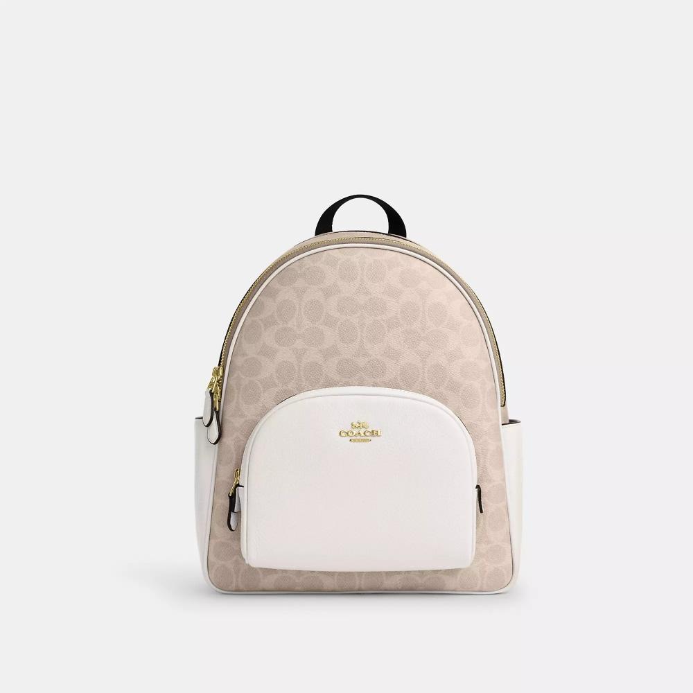 

Coach Court Backpack In Signature Canvas Gold Sand Chalk One Size