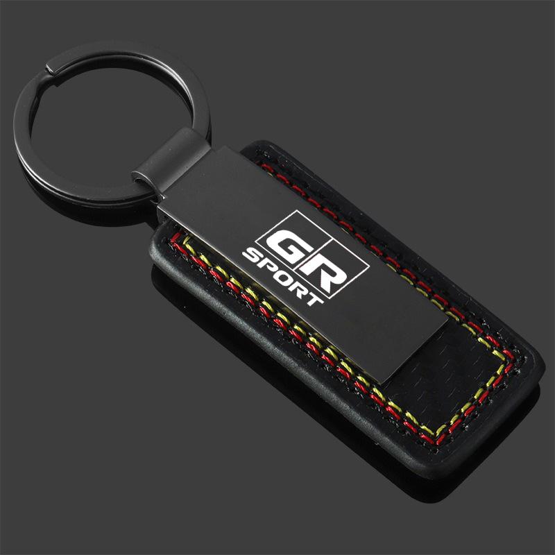 

Leather Car Keychain Key Rings For Toyota GR Sport Gazoo Racing Supra Yaris 86 Corolla RAV4 Avensis Prado Prius Auto Accessories