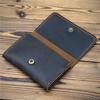 Vintage Crazy Horse Leather Credit Card Holder Wallet Mens Real Cowhide Slim ID VIP Cards Bags Small Change Coins