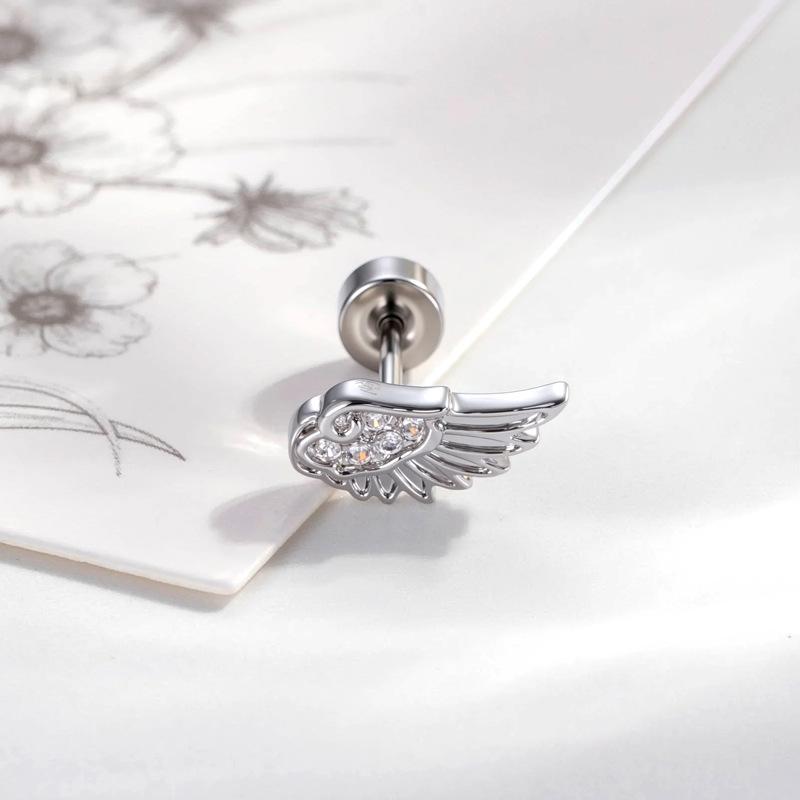 1Pc Women Creative Fashion Wings Ear Bone Nails angel earrings minimalist  Handmade