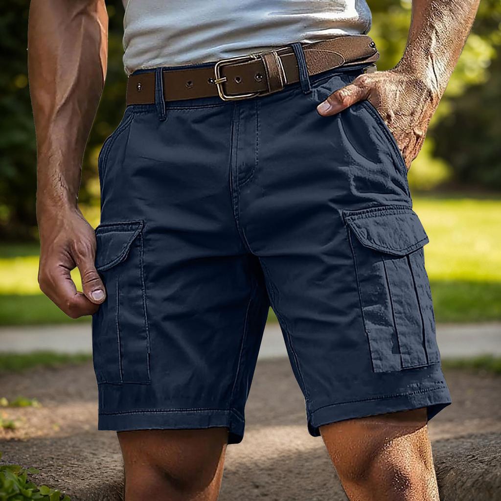 Men's Casual Work Pants With Multiple Pockets, Summer Sport Work Pants, Short Waist Pants, Five-pocket Pants