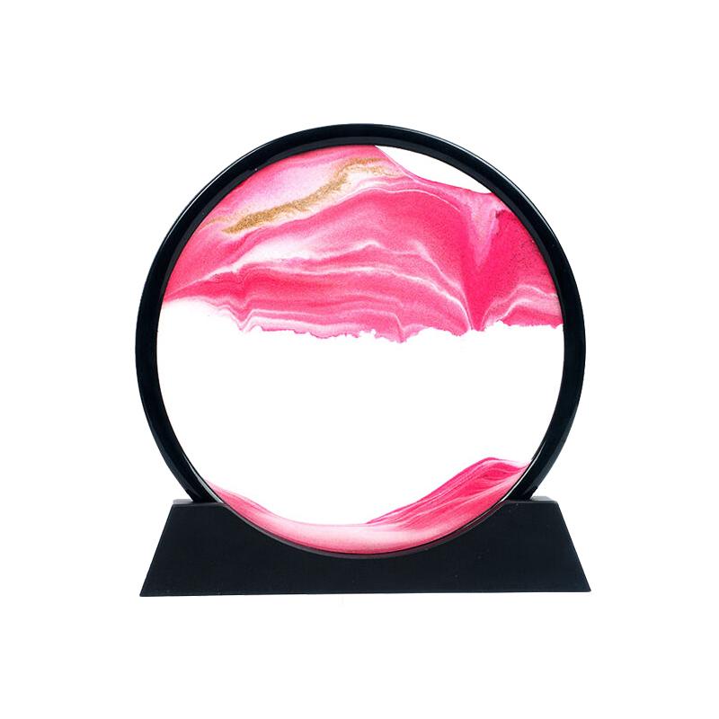 

3D Песочные часы Зыбучие пески Движущийся песок Художественная картина Круглое стекло Глубокий морской песчаный пейзаж Ремесло Текучая картина Офис Дом Рождество розовый