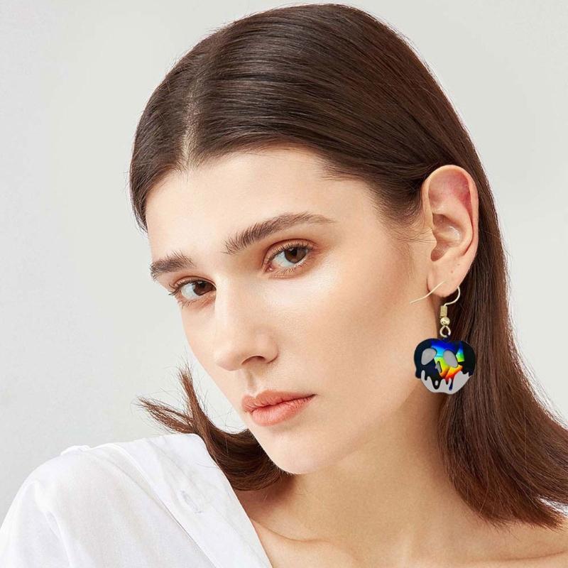 Licht und Schatten Schlüsselanhänger Silikonform Perforierbare Ohrringe Anhänger Handgemachte Form Valentinstag Geburtstagsgeschenk Schmuck