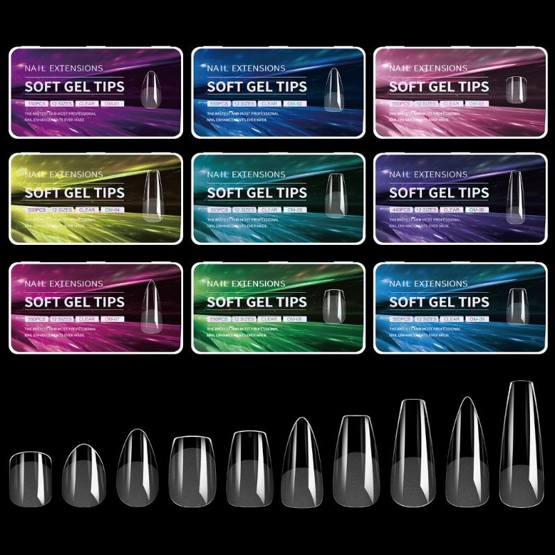 Gel Nail Tips Pre filed Almond/Stilettos/Square/Coffin Nail Tips Full Cover Nail Tips Press On Nail Artificial Fake Nail