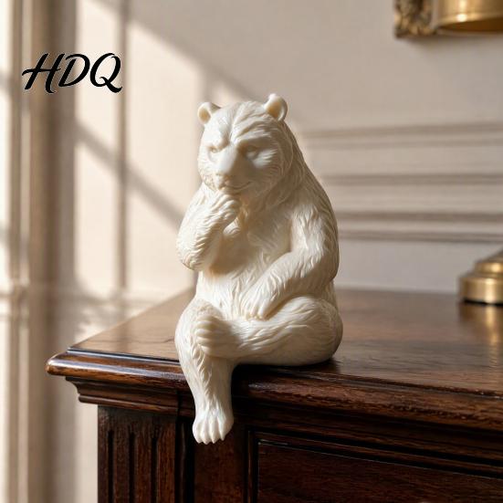 Creative Gifts for Animal Lovers 3D Print Bear Figurine Statue Matte Resin Relief Sculpture Nordic Office Desk Aesthetic Decorations Minimalist