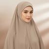 Vollabdeckung Unifarbener Sofort-Hijab Unifarbener Gebetsschal Für Fitnessstudio und Sportbekleidung