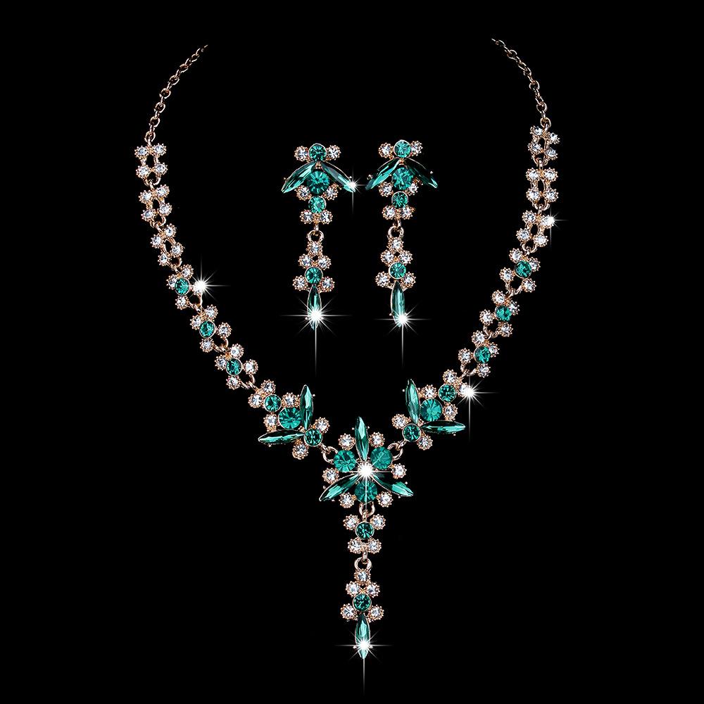 

BLINGBAY женский комплект ювелирных изделий с милыми стразами, романтические модные свадебные аксессуары, серьги, ожерелье, комплект для девочек, современные ювелирные изделия, подарок