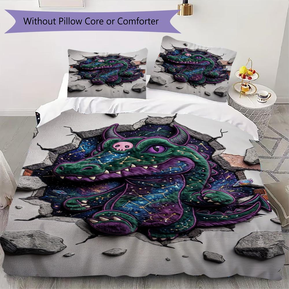 

Crocodile broken Pattern Bedding uilt Set uilt Cover Pillowcase Home Decoration Birthday Gift (1 * duvet cover + 16 * pillowcase without core) 135x200cm