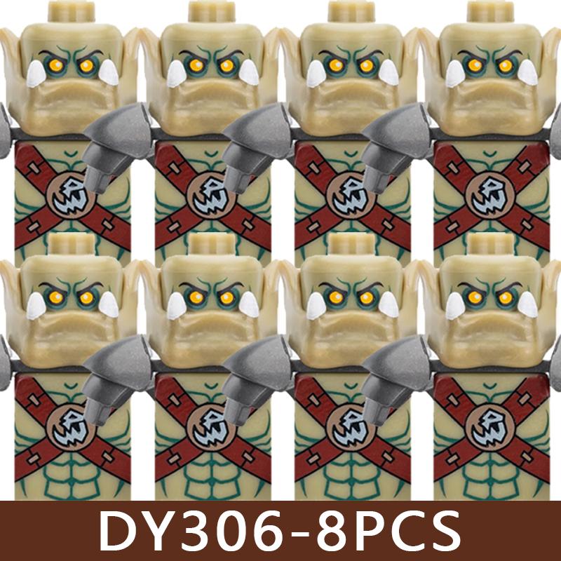 Medieval Castle Soldier Figures Building Blocks Knight Orc Warrior Dragon Wolf Animals Battle Flags Accessories Bricks Toys Boys