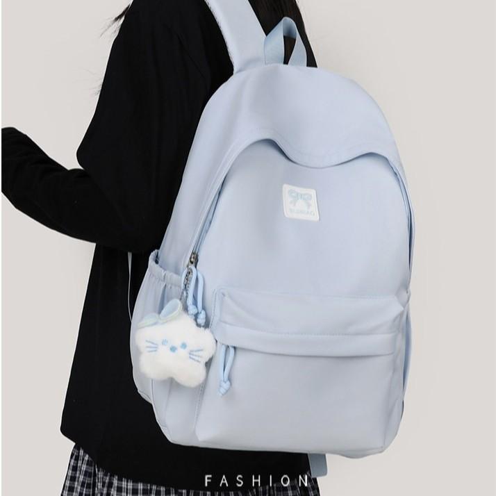 Schoolbag new schoolbag female ins cute junior high school students large capacity campus backpack primary and secondary school students solid color