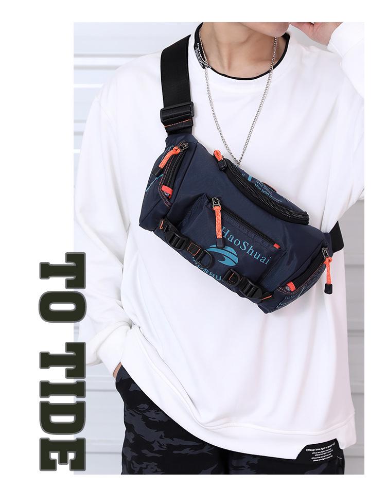 Men's Multifunctional Waterproof Outdoor Waist Bag: Single Shoulder, Crossbody, and Chest Bag for Cycling and Mountaineering with Large Capacity.
