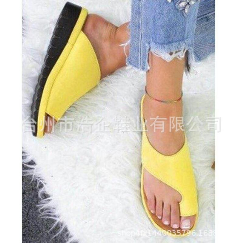 

Large size sandals women s spring and summer new solid color women s toe sandals wish 34 жёлтый