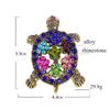 Fashionable personalized retro crystal rhinestone turtle brooch, alloy inlaid with diamonds, animal chest flower female brooch, turtle chest flower