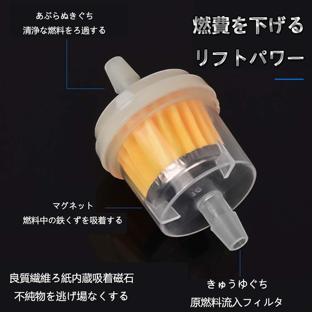 Samcos Fuel Filter, Universal Motorcycle, Gasoline Filter, Compatible with Fuel Hose Inner Diameter, 0.2