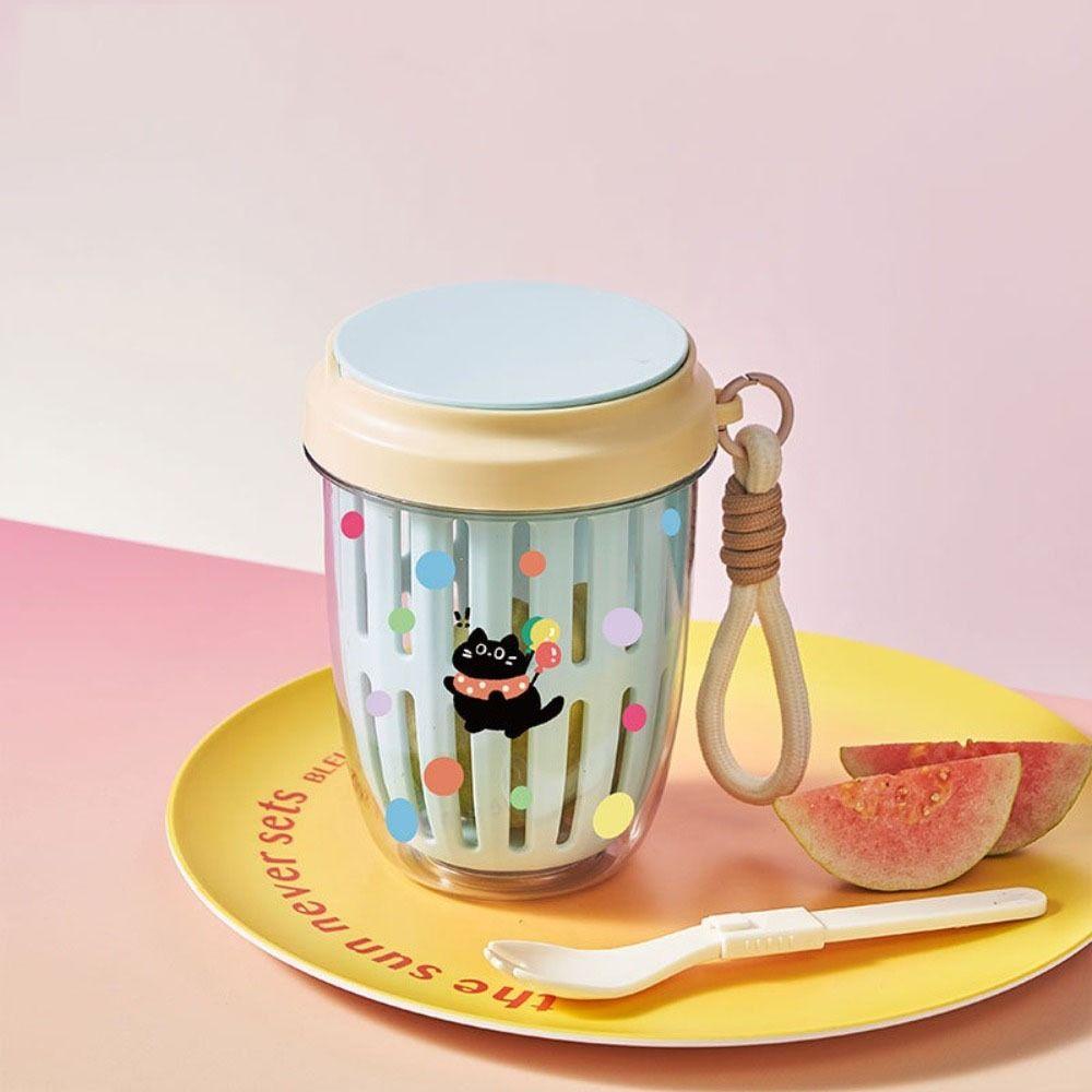 Drainable Salad Cup With Lids Fruit Storage Bottle Multipurpose Fruit Salad Storage Cup  Breakfast
