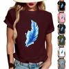 Women's Fashion Casual Printed Short Sleeve Round Neck Pullover Tops
