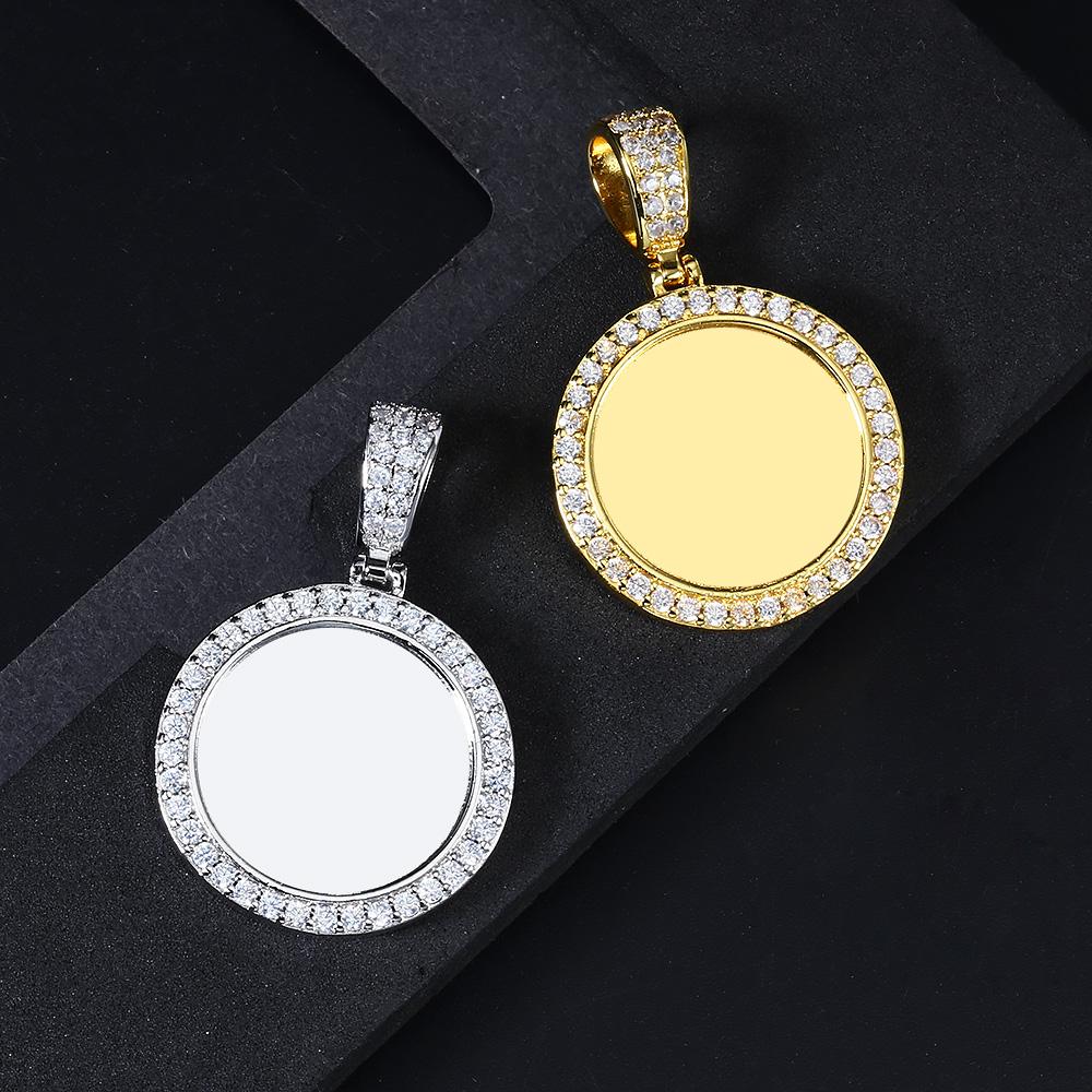 Couple Customized Photo Pendant For Men Women Ice-out Zircon Gold Color Rock Hip Hop Necklace Fashion Jewelry Dropshipping