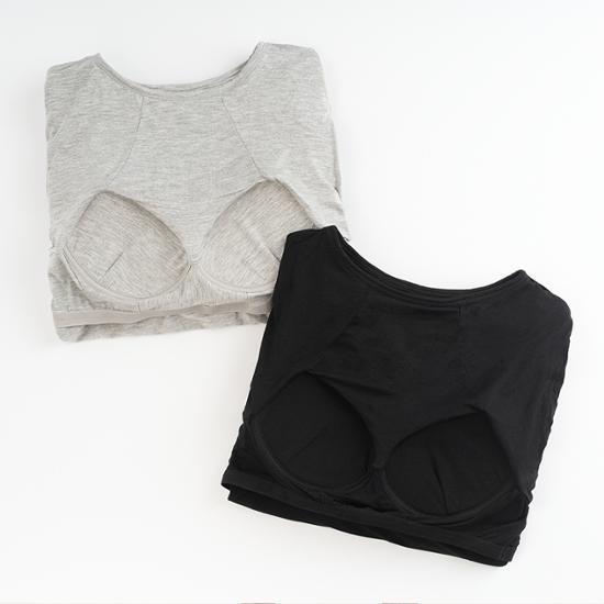 RYMD Modal-BH-Kappen-Langarmkleid, 2 Farben