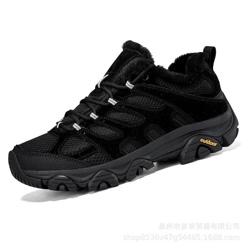 

Low-top non-slip and wear-resistant mountaineering sports shoes outdoor winter velvet thickened cold-proof warm large cotton shoes 36 чёрный