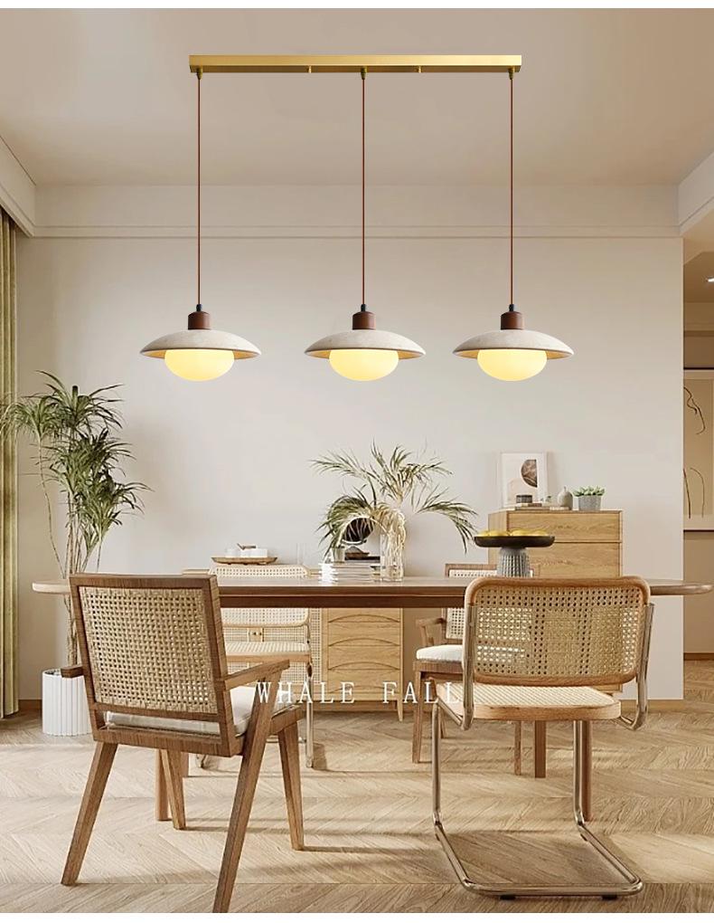 Stylish Yellow Travertine Wabi-Sabi Pendant Lights for Bedroom or Restaurant