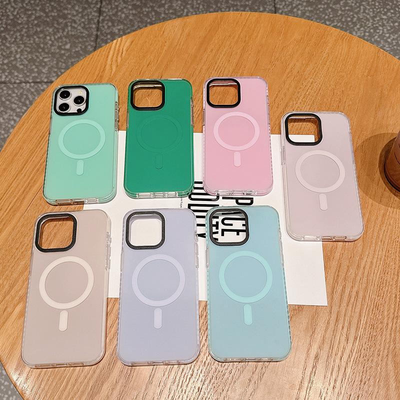 For IP16promax Colorful IMD Skin-feeling Color Strip Magnetic Phone Case for IP6pro Camera