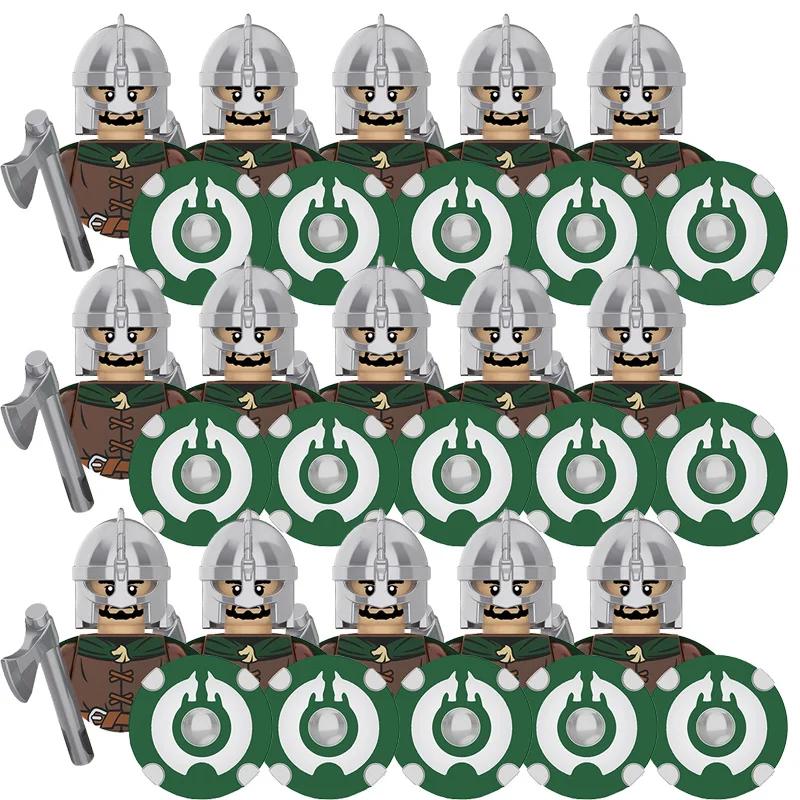 Średniowiecze Seria Władca Pierścieni Królewska Gwardia Rycerzy Lohan Starożytni Łucznicy Figurki Żołnierzy Klocki Zabawki dla Dzieci