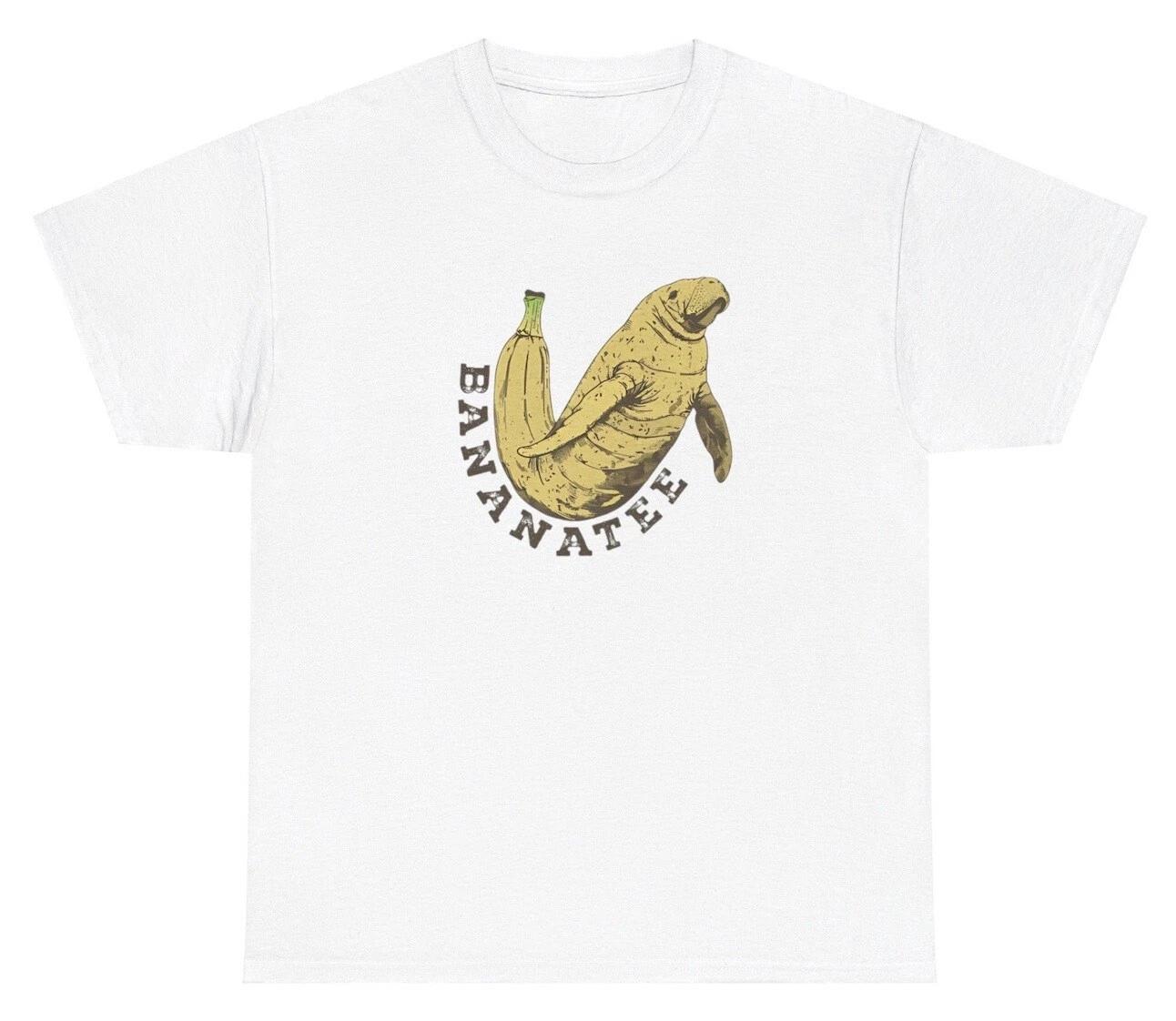 Bananatee Meme T Shirt Funny Banana Manantee Combo Ironic Gen Z Humor Cute Tee L