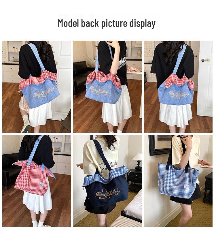 Versatile Denim Double-Sided Crossbody & Shoulder Bag for Women – Trendy, Large Capacity Commuter Bag