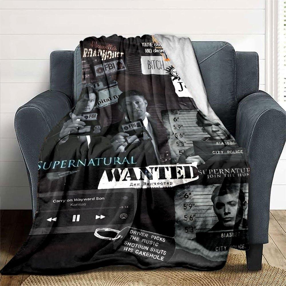 1 stuks Supernatural 24 Deken Zacht Warm Plaid voor Huis, Kantoor, Reizen Alle Seizoenen Gezellig Beddengoed Cadeau, Kantoor Gezellig Accessoire