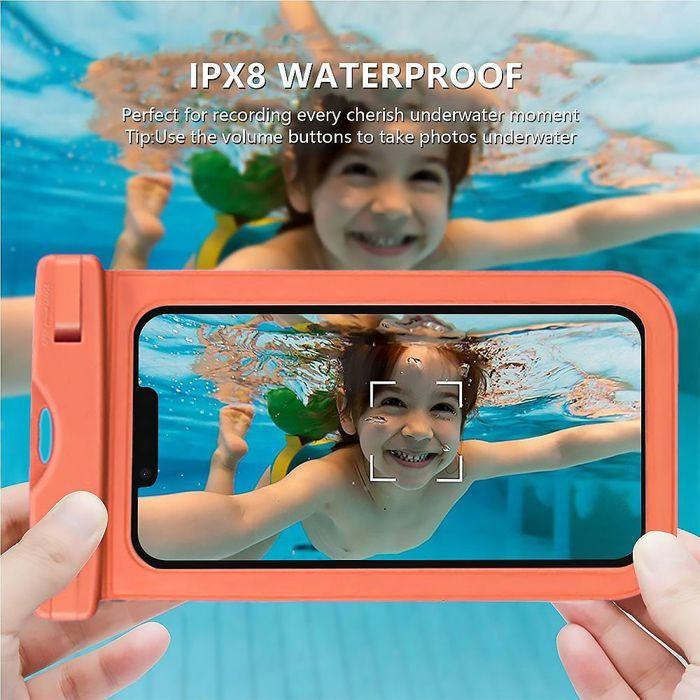 Waterproof Case - Samsung - Galaxy S25/S24/S23/S22/S21/S20/S10 - IPX8 Protection - Orange - Safe Lock