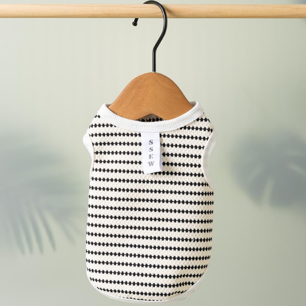 Popular dog clothes spring and summer striped waffle vest medium and small dog summer thin pet clothes