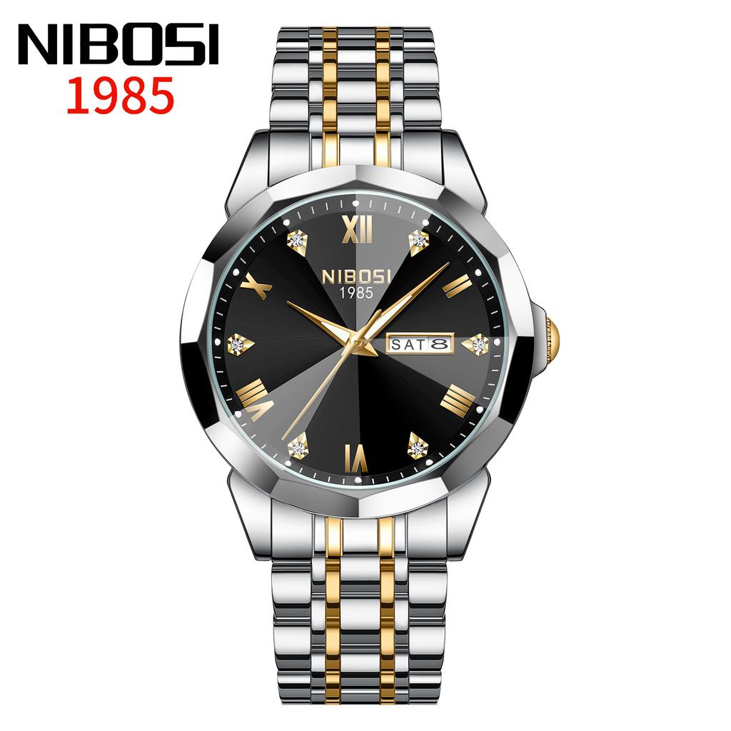 Quartz Watch Fashion Diamond-Encrusted Steel Belt Men'S Watch Luminous Waterproof