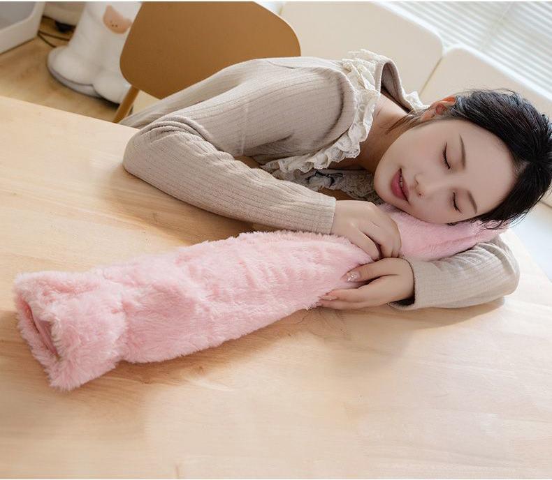 Extra Large Plush Hot Water Bottle - Explosion-Proof Hand, Body, and Foot Warmer