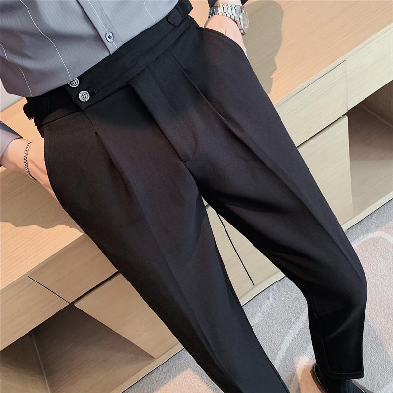 Naples Men's Loose Straight-Leg Trousers - 2025 Spring/Autumn Casual Korean Style, Trendy Business Pants