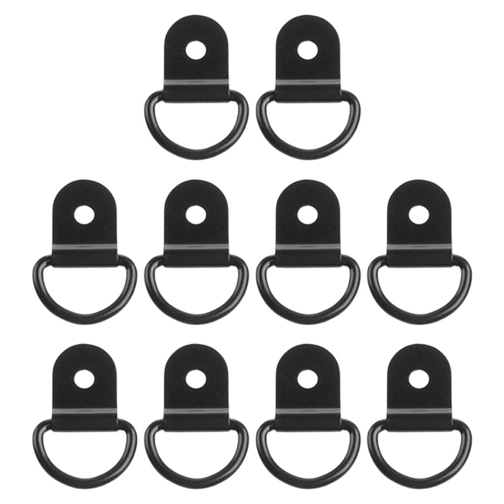 20/10PCS D Shape Tie Down Anchor Rings Iron Stainless Steel Cargo Tie Down Ring for Car Truck Trailers RV Boats