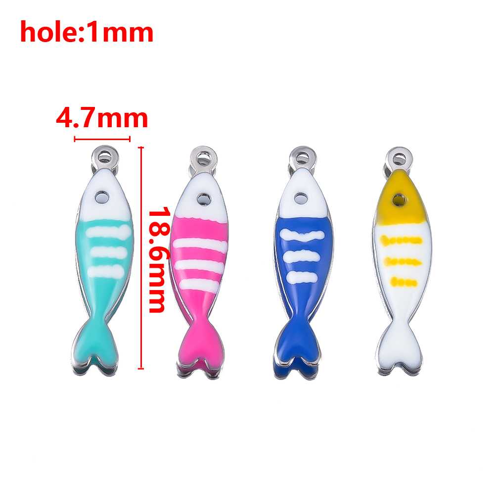 20pcs Stainless Steel Cute Marine Dolphin Octopus Crab Fish Tail Starfish Charms Necklace Earring Pendant for DIY Jewelry Making