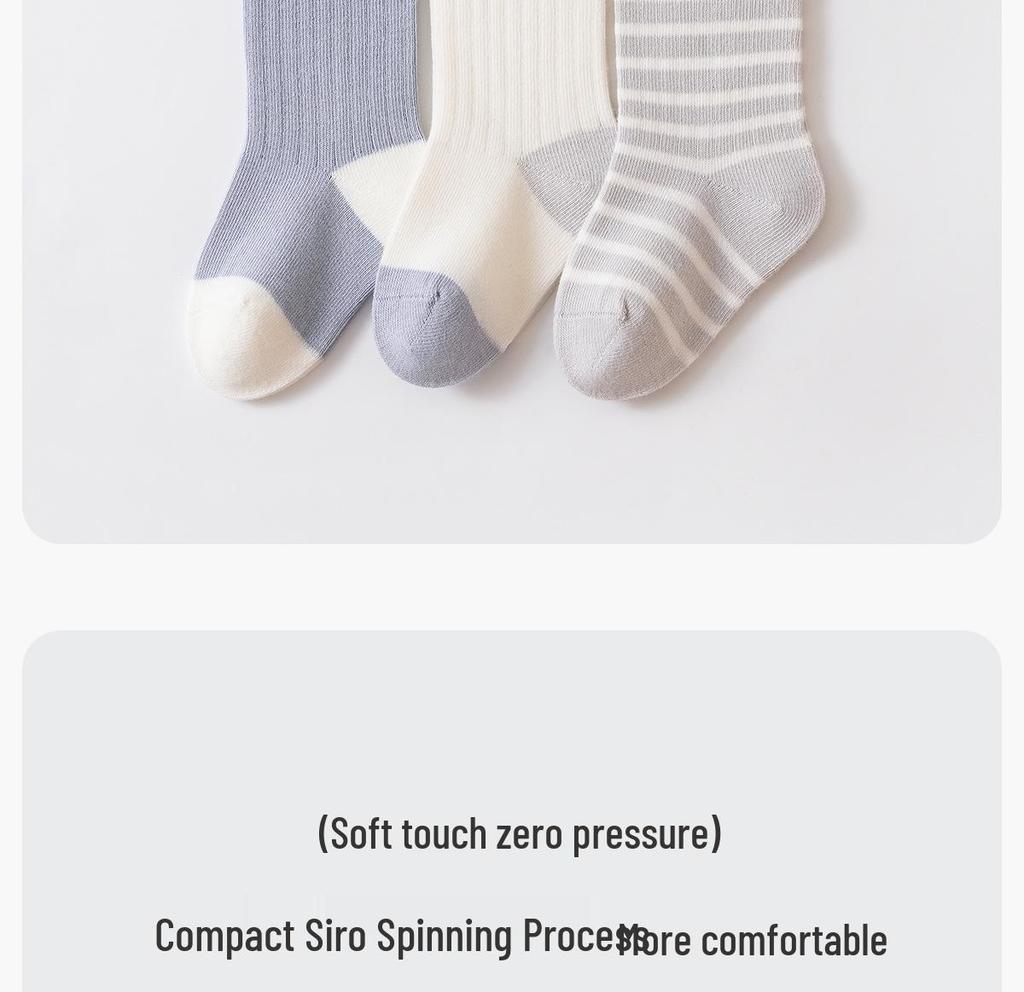 Infant Knee-High Cartoon Socks: Pure Class A Cotton, Non-Binding, Perfect for Spring, Autumn & Winter