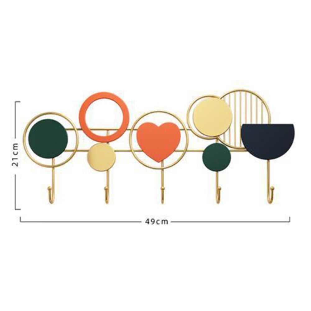 Strong Bearing Capacity Iron Hanging Clothes Hook Rust-proof Punching Installation Wall Hanging Hook Creative Wear-resistant