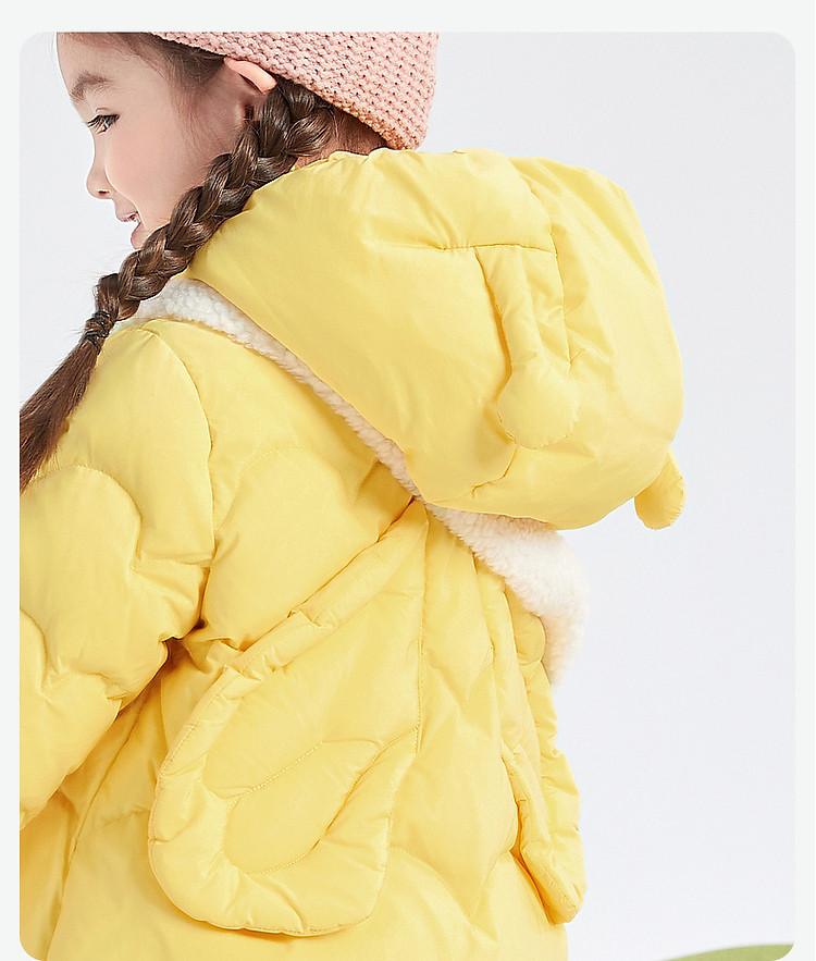 Three Proof Fabric Three-Dimensional Wings: Winter Down Jacket for Infants and Young Girls, Thick Coat for Children's Winter Clothing