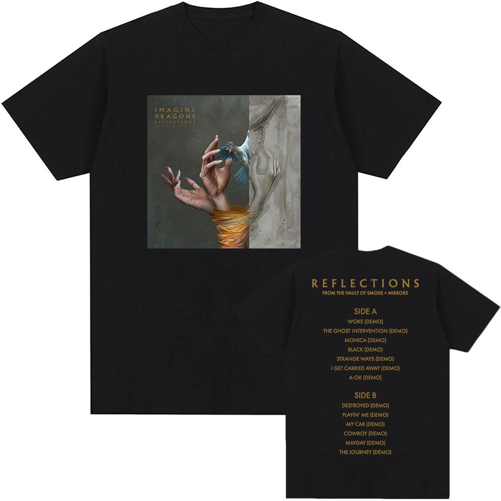 Imagine Dragons Reflections Album 2025 T-skjorter Grafisk T-skjorte Bomull Kort Ermet Herre T-skjorter Trykk Topper