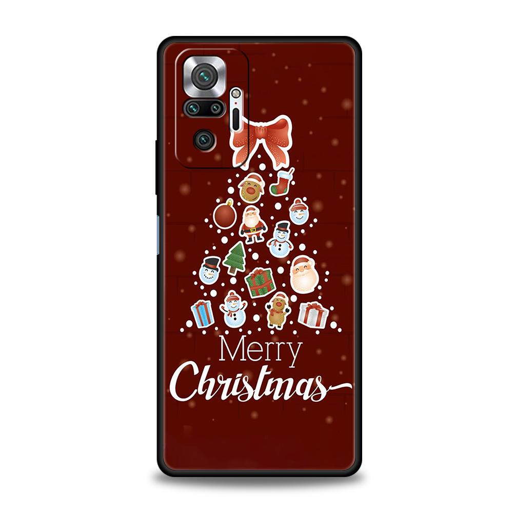 Winter Merry Christmas Phone Case For Redmi Note 10 11 Pro K40 Gaming 11T 9T 7 8 8T 9 8A 9A 9C 9S Pro Soft Shockproof TPU Shell