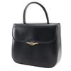 Cartier Sapphire Line Handbag One Handle Black Calfskin Women Used