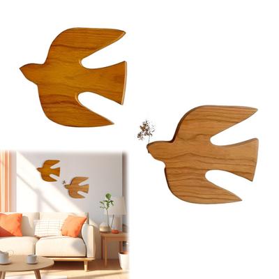 Wood Flying Birds Wall Decor Vintage Wooden Wall Hanging Pigeon Sculpture for Nursery Living Room Bedroom Farmhouse Wall Decor