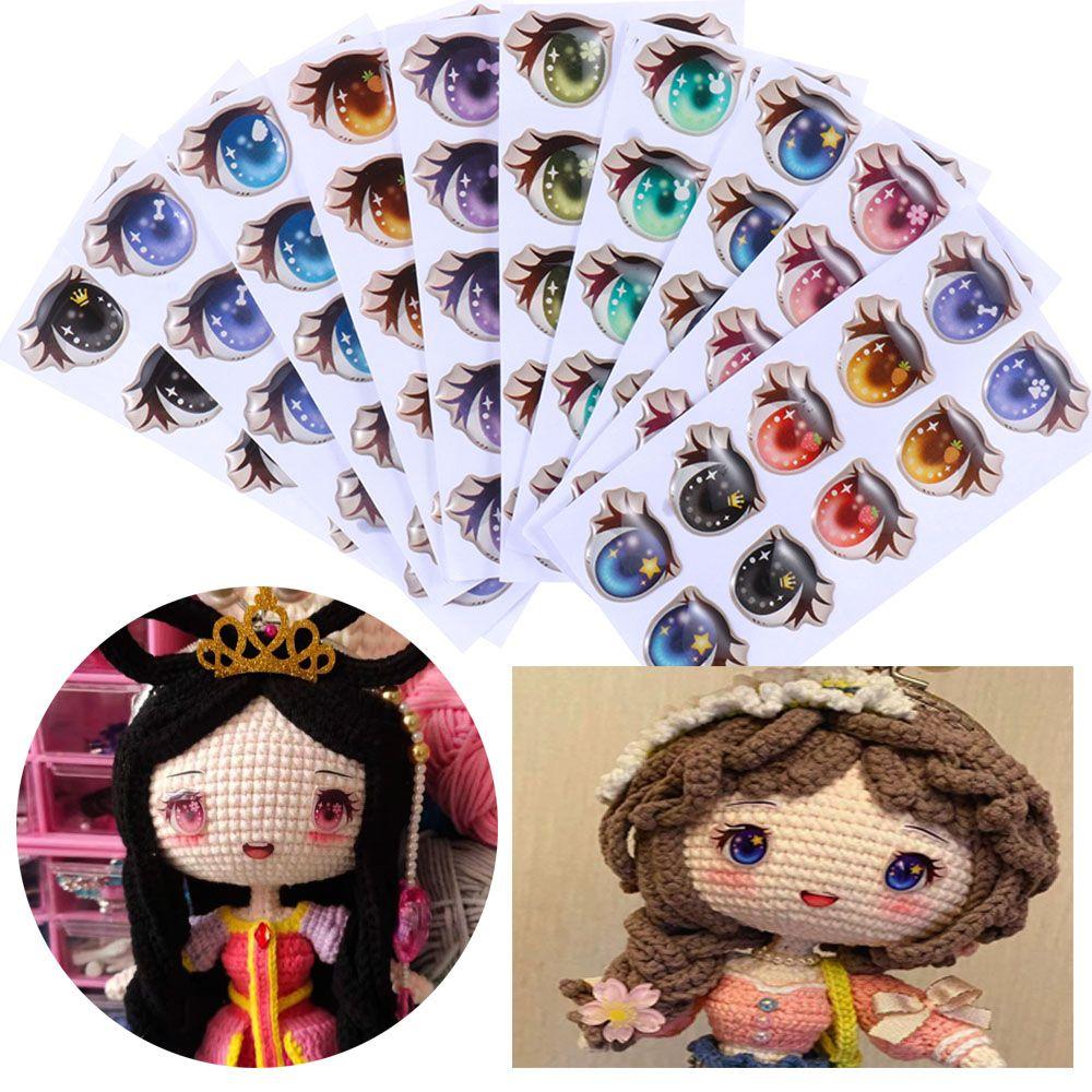 Toys DIY Doll Accessories Face Organ Paster Clay Decals Love Cute Sticker Cartoon Eyes Stickers