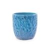 Handmade Ceramic Plant Pot Set of 4 (diameter 38/30/22.5/18 Cm), Glossy Blue with Round Hammered Relief, Frost-Resistant, with Drainage Holes